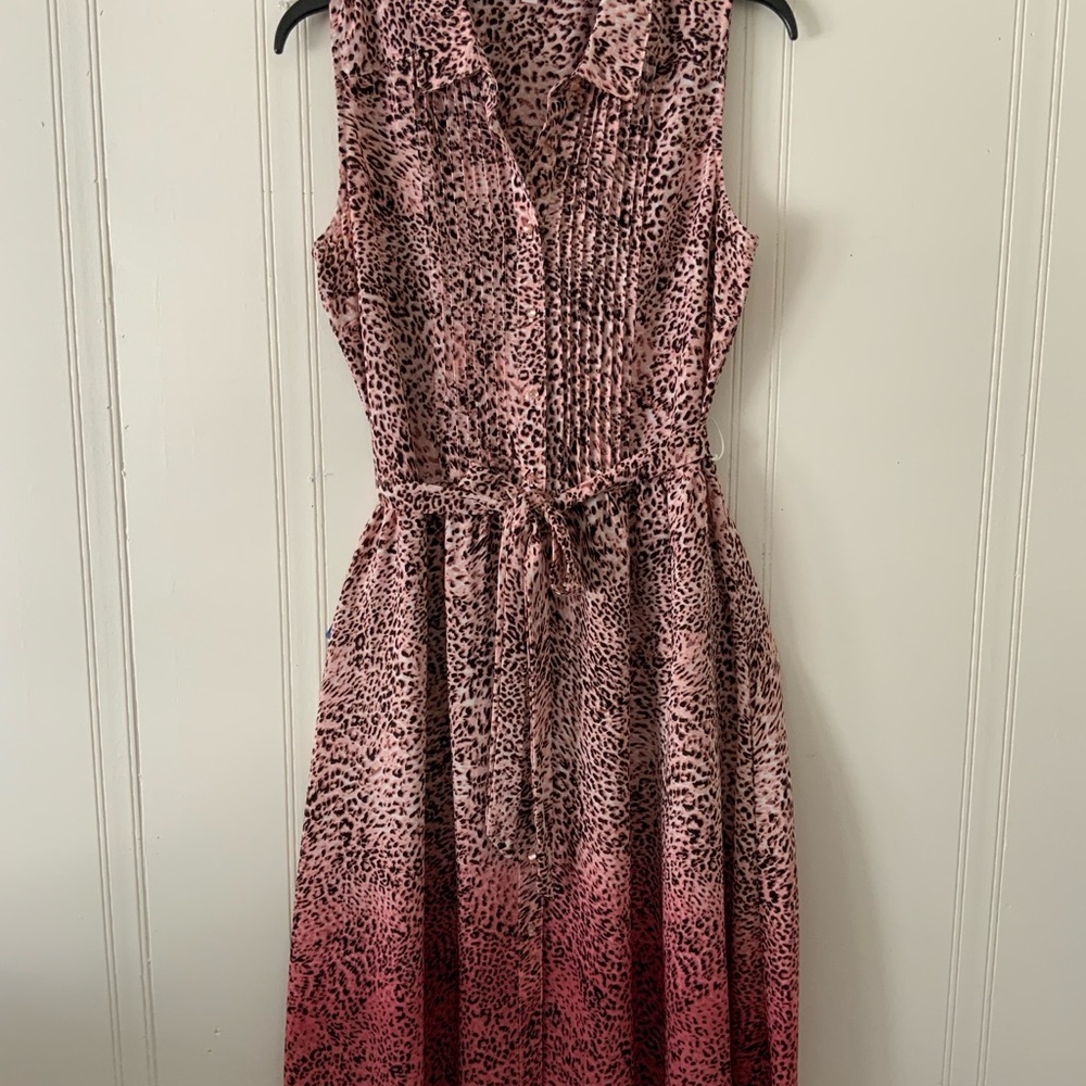 Nanette Lepore Pink and White Midi Sundress